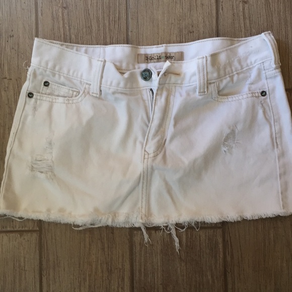 hollister white denim skirt